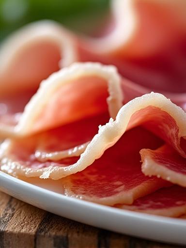 Fetta di prosciutto crudo di Parma stagionato.